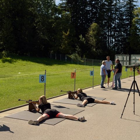 Liegender Anschlag im Biathlon Stadion Liegender Anschlag im Biathlon Stadion in Nesselwang im Ostallgäu.
