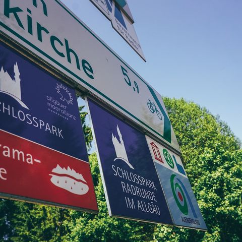 Radbeschilderung der Panoramarunde Radbeschilderung der Panoramarunde im Ostallgäu.