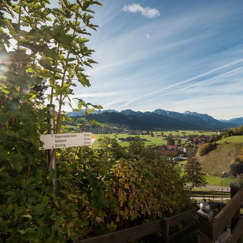 Wanderbeschilderung in Buching-Berghof Wanderbeschilderung in Buching-Berghof bei Halblech im Ostallgäu.
