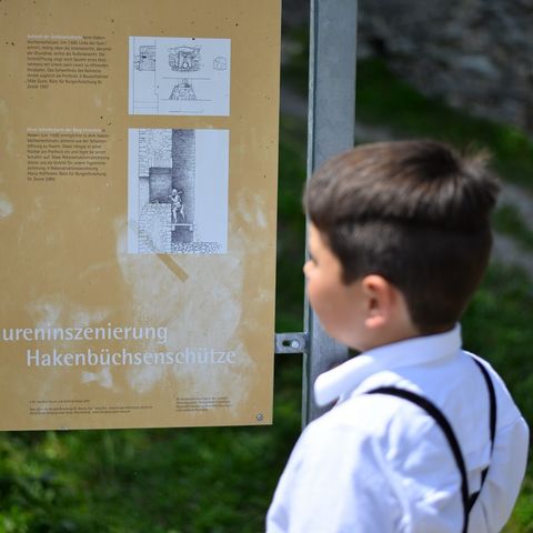 Infotafel der Burgenregion Allgäu Infotafel der Burgenregion Allgäu an den Burgruinen Hohenfreyberg und Eisenberg in Eisenberg im Ostallgäu.