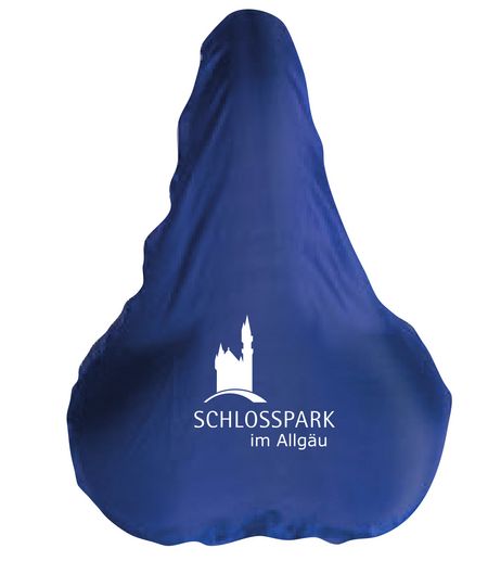 Regenschutz Fahrradsattel mit Schlosspark-Logo