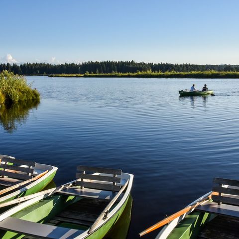 Ruderboote am Elbsee bei Aitrang Ruderboote am Elbsee bei Aitrang im Ostallgäu.